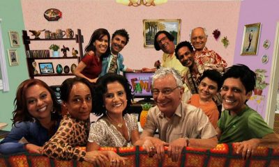 Ator Marcos Oliveira e o elenco de ''A Grande Família''