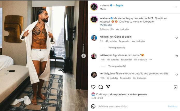 Maluma posta foto em redes sociais