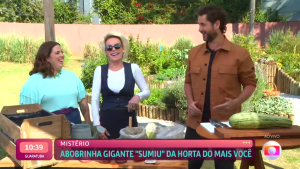 Tati Macho, Felipe Andreoli e Ana Maria Braga no Mais Você