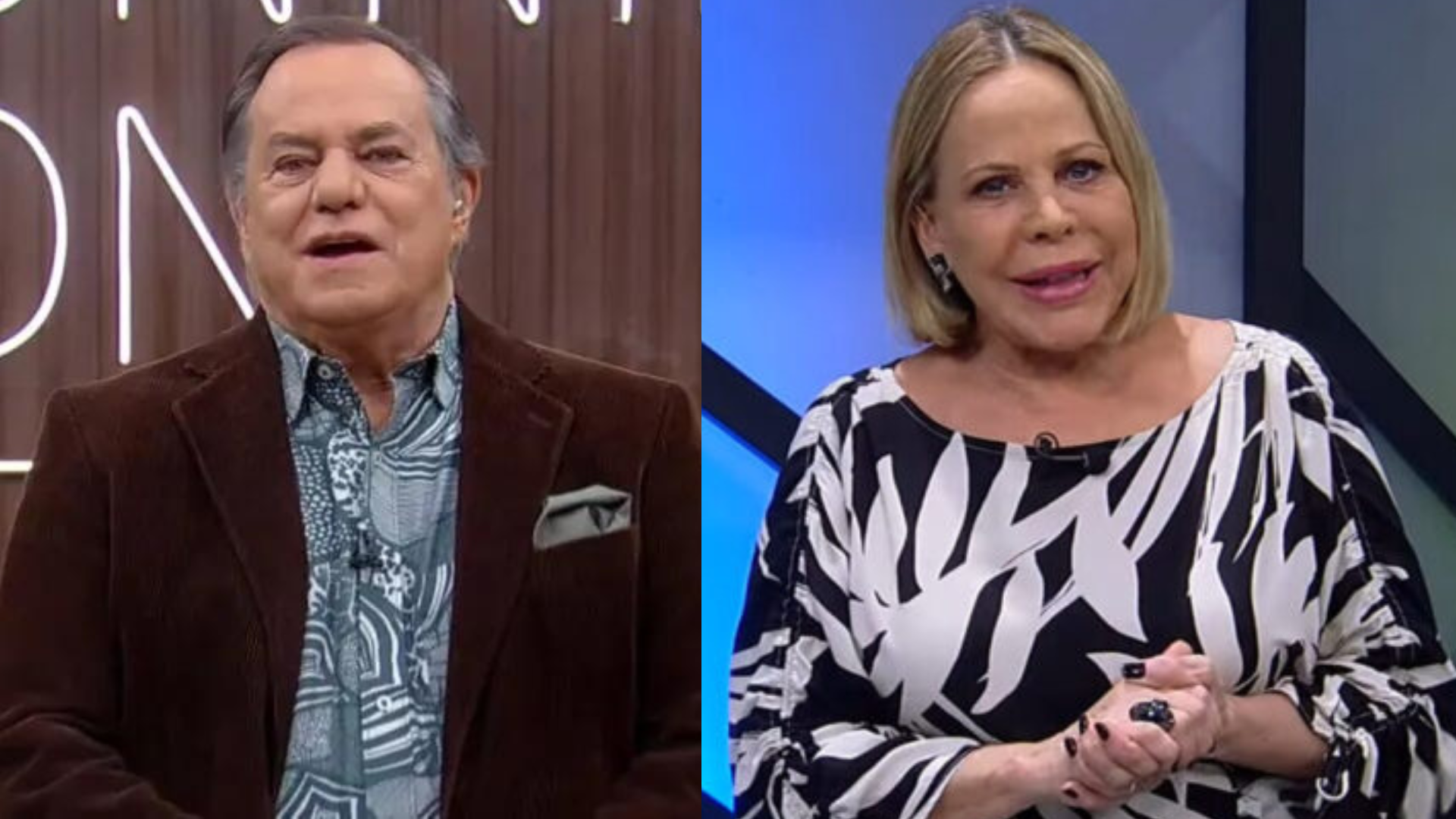 Ronnie Von e Claudete Troiano em uma montagem nos seus programas