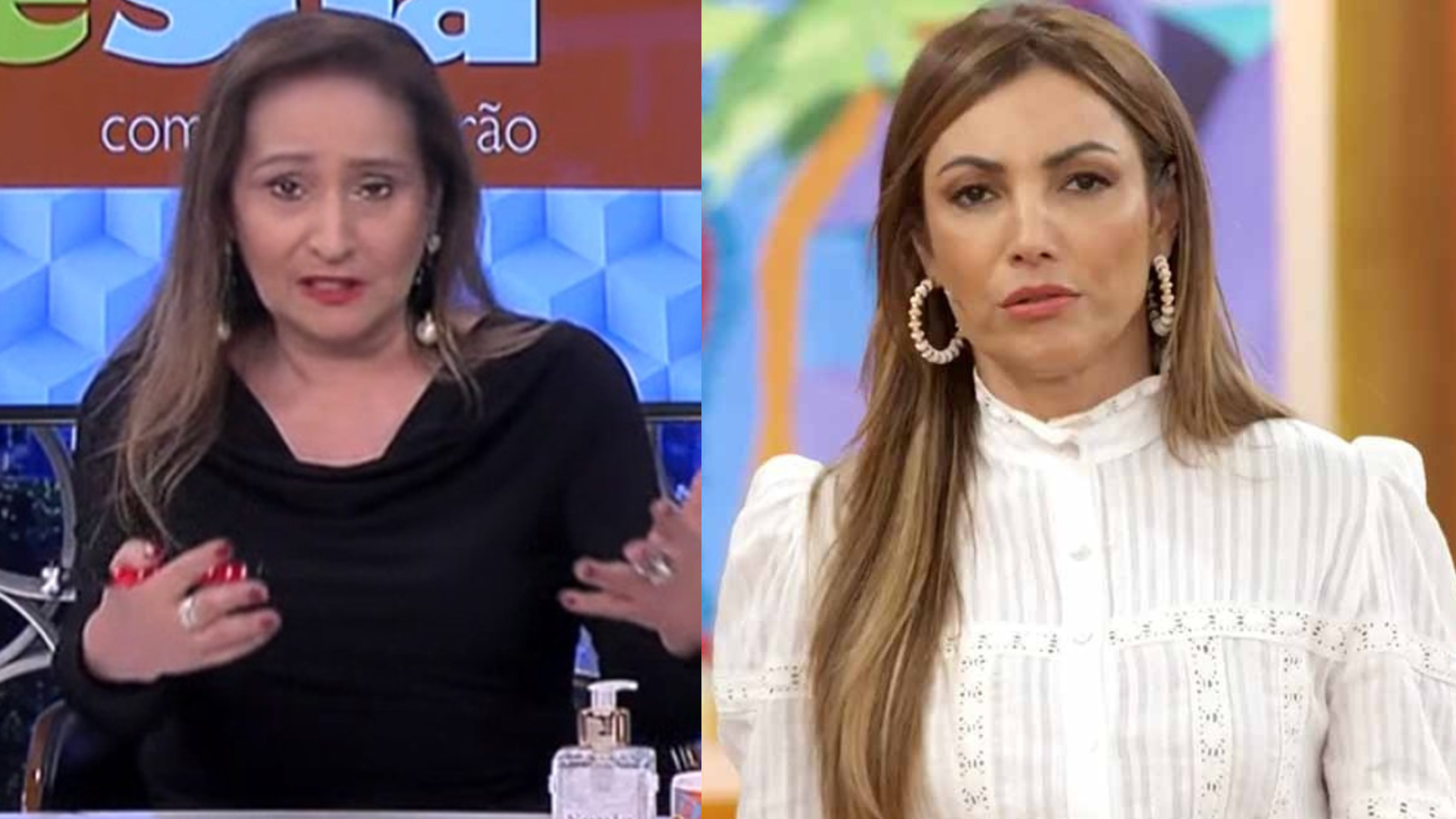 Sonia Abrão e Patrícia Poeta em uma montagem