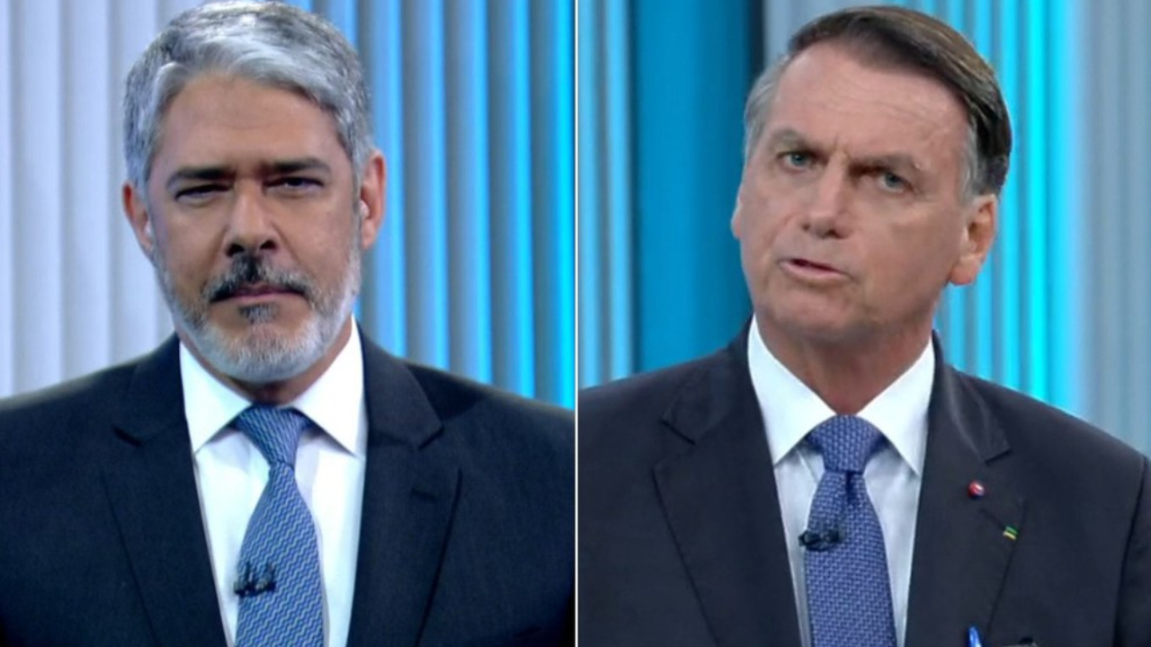 William Bonner e Bolsonaro (Foto: Divulgação)