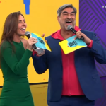 Zeca Camargo e Glenda Kozlowkski no Melhor da Noite Divulgação Band