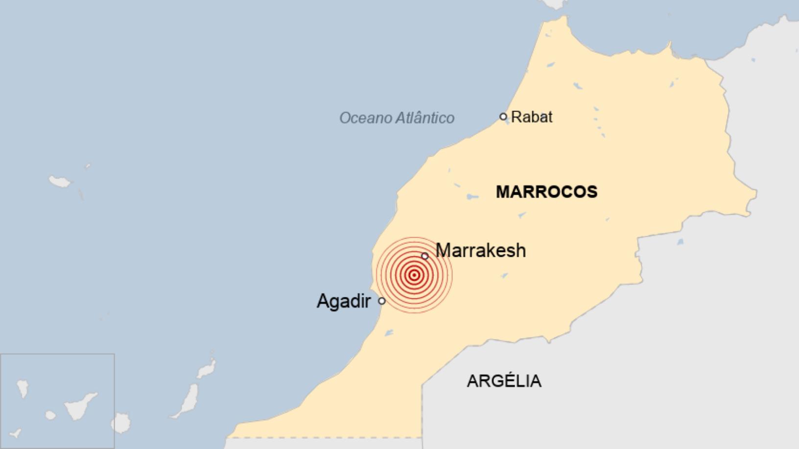 Terremoto atinge o Marrocos