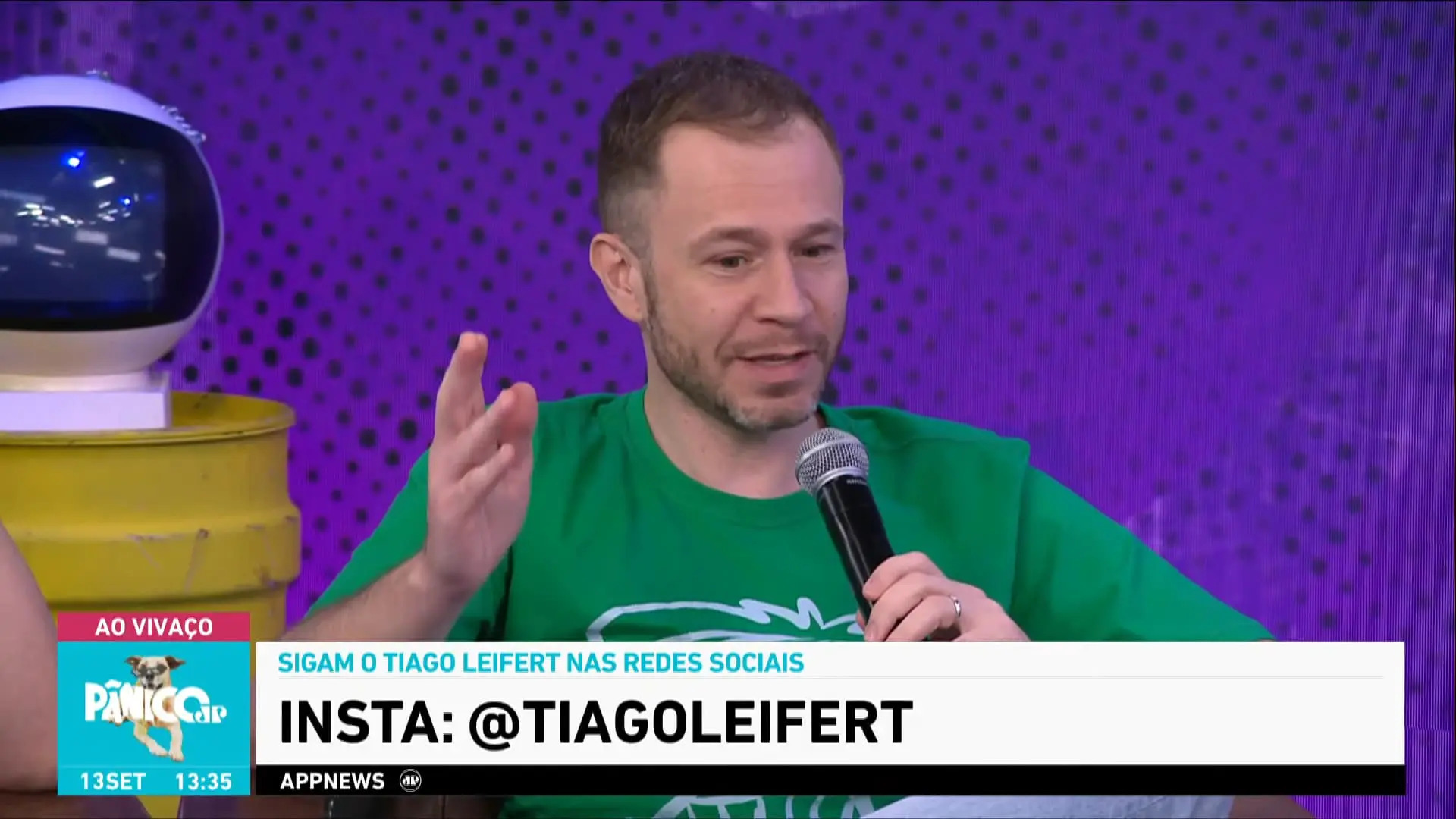 Tiago Leifert em entrevista ao Pânico (Foto: Reprodução)