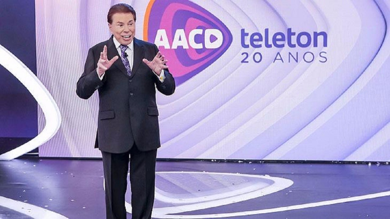 Silvio Santos durante o Teleton do SBT (Foto: Reprodução)