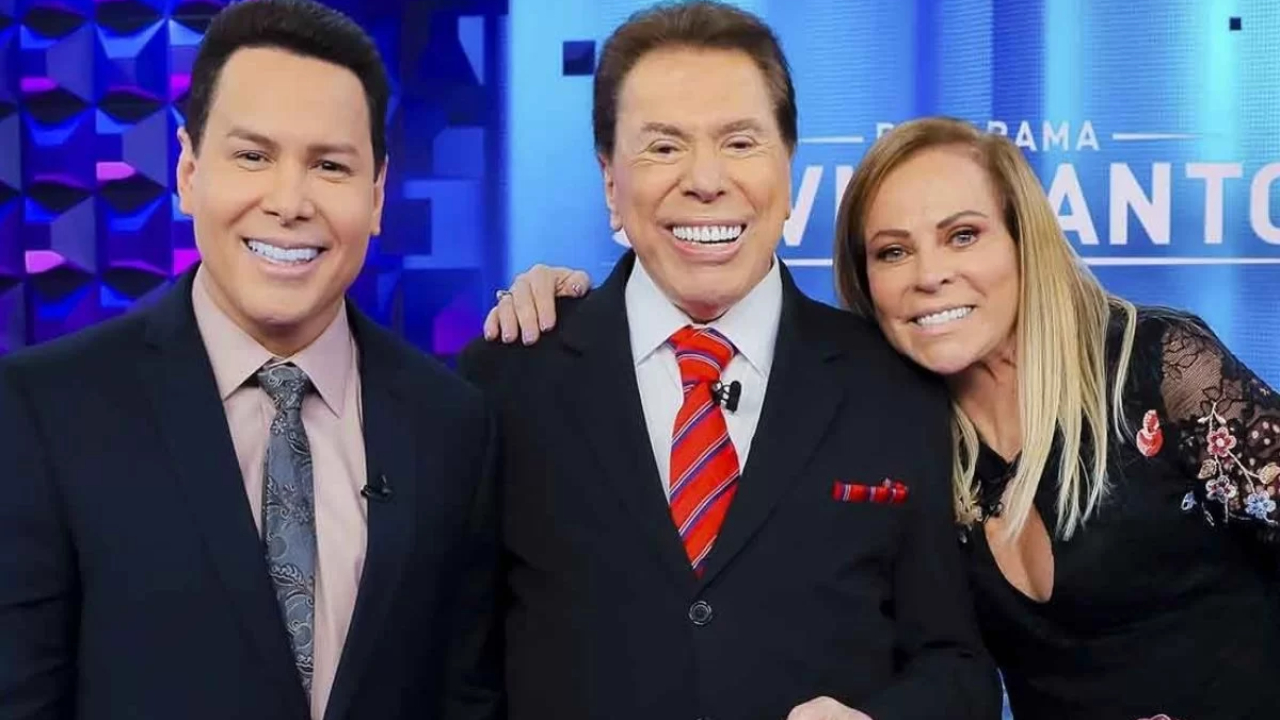 Marcão do Povo, Silvio Santos e Christina Rocha do SBT (Foto; Divulgação)