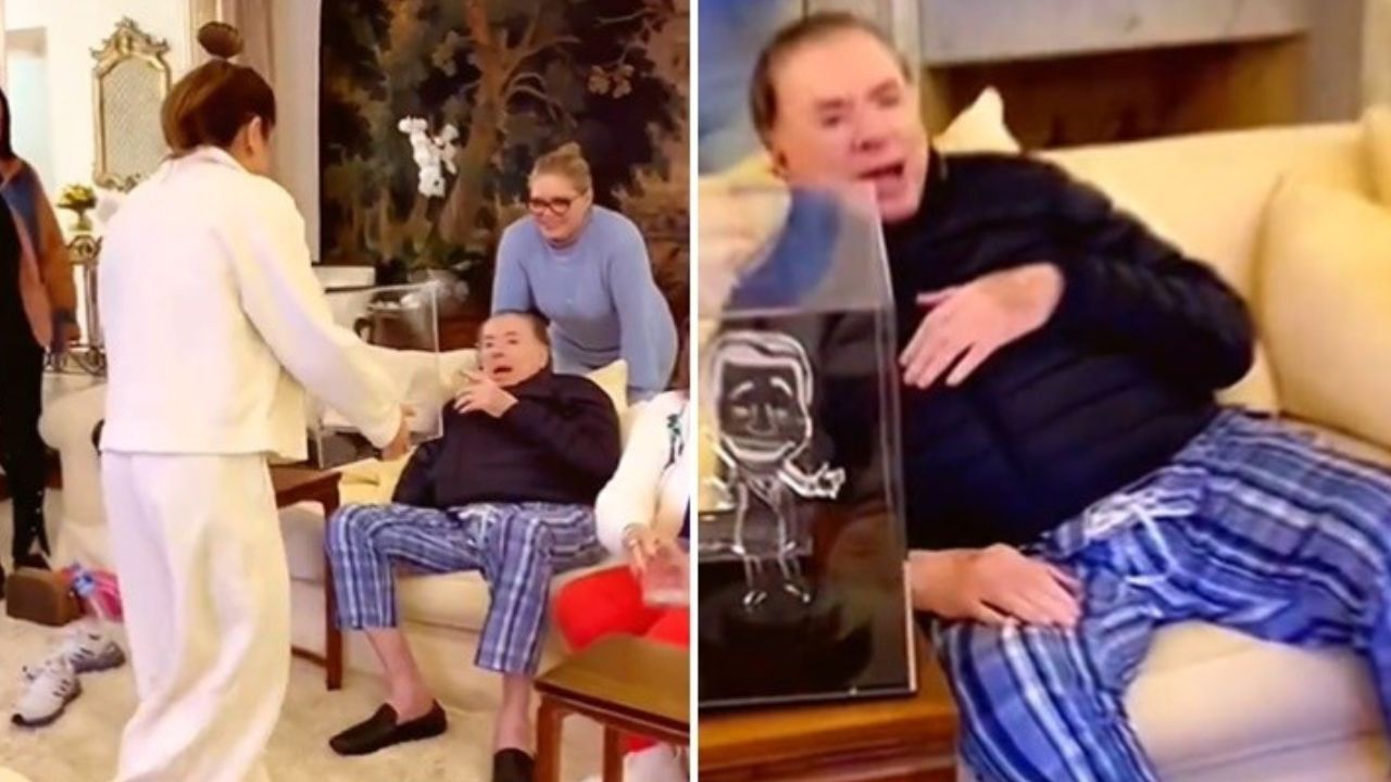 Silvio Santos interagindo com a família (Foto: Reprodução)