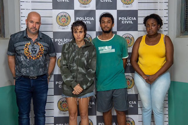 Balthazar (Juan Paiva), Geíza (Belize Pombal), Milena (Nanda Costa) e Jayme (Murilo Benício) em Justiça (Créditos: Divulgação/Globo)