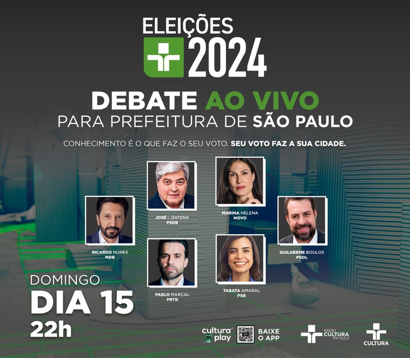 TV Cultura transmite o Debate para à Prefeitura de São Paulo 